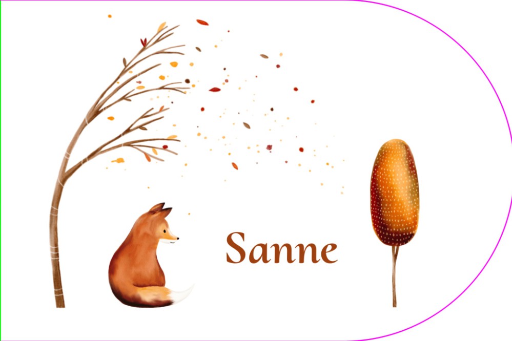 Geboortekaartje herfst vosje - Sanne