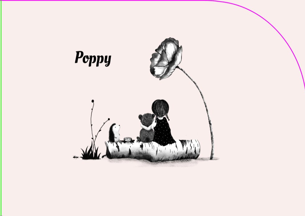 Geboortekaartje meisje met beer - Poppy