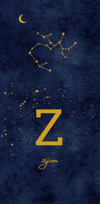Geboortekaartje sterrenbeeld letter - Zijon