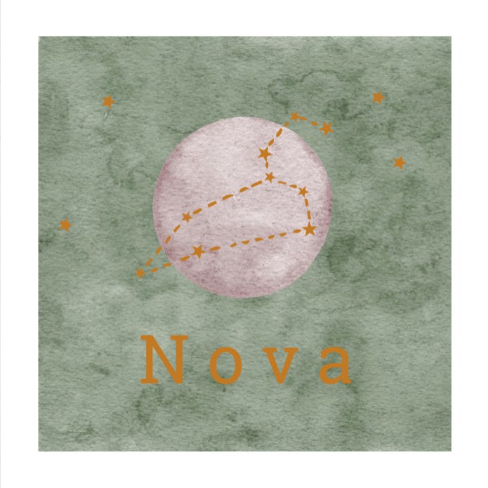 Geboortekaartje sterrenbeeld en maan - Nova