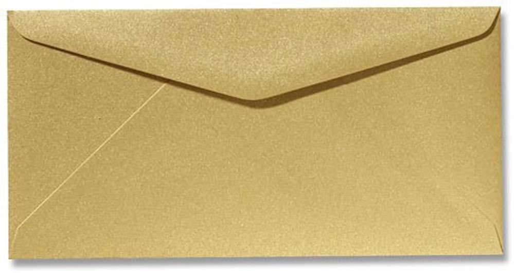 Envelop goud langwerpig 11 x 22 cm