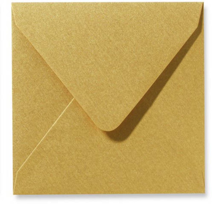 Envelop goud vierkant 14x14 cm