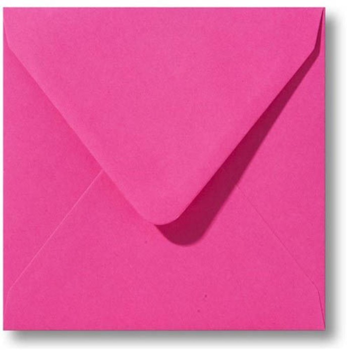 Roze envelop vierkant