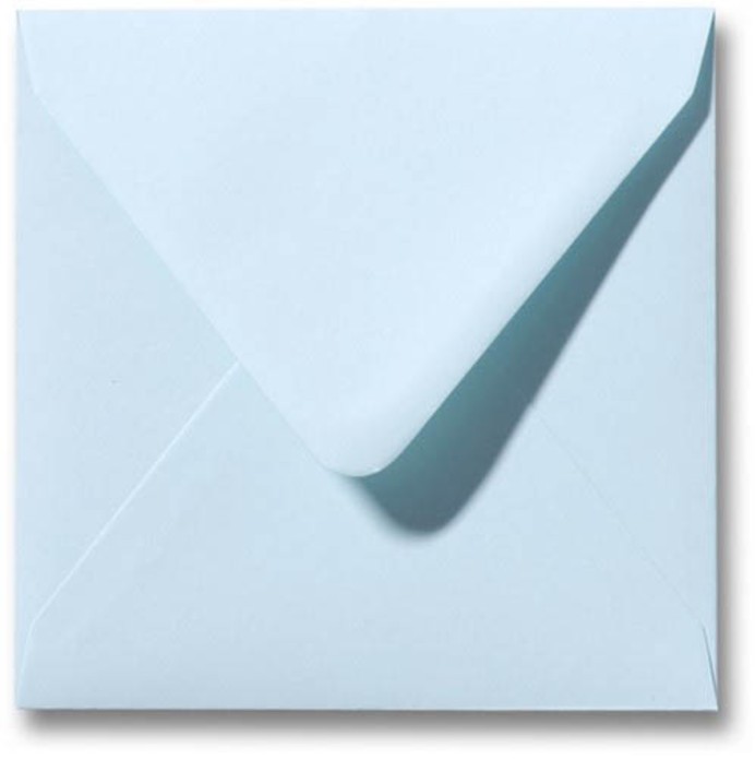 Envelop vierkant lichtblauw 14 x 14 cm