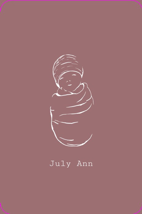 Geboortekaartje baby in dekentje - July Ann