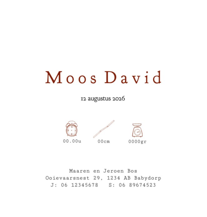 Geboortekaartje eekhoorn