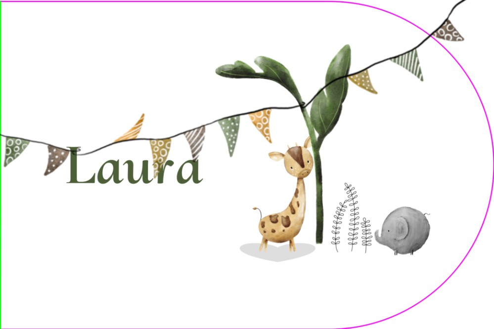 Geboortekaartje jungle dieren slinger - Laura