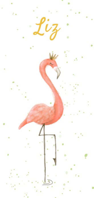 Geboortekaartje flamingo koningin - Liz