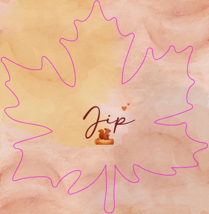 Geboortekaartje herfstblad vorm