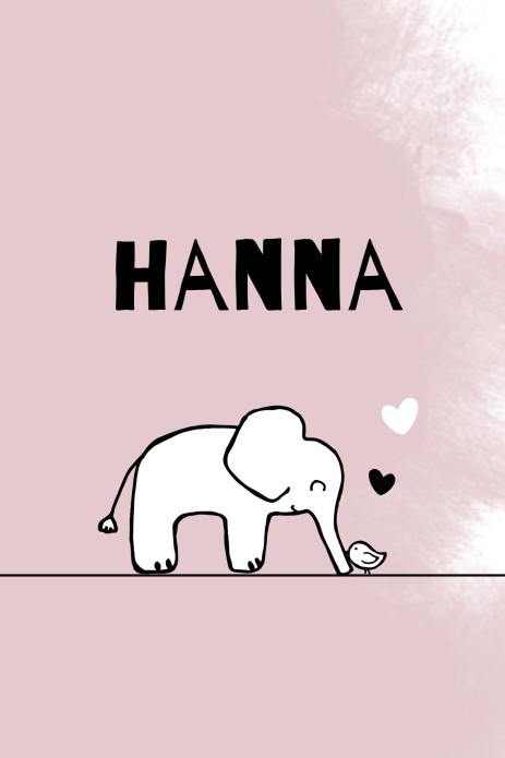 Geboortekaartje olifant - Hanna