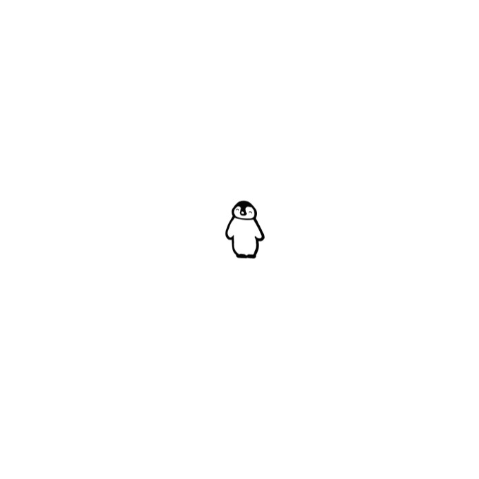 Geboortekaartje pinguïn vierkant • gevouwen • 13 x 13 cm voor