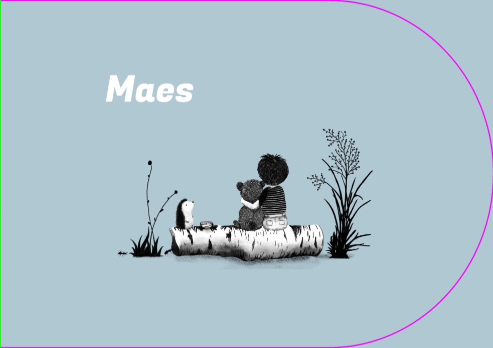 Geboortekaartje illustratie jongen met beer - Maes