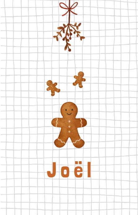 Geboortekaartje kerst koekje