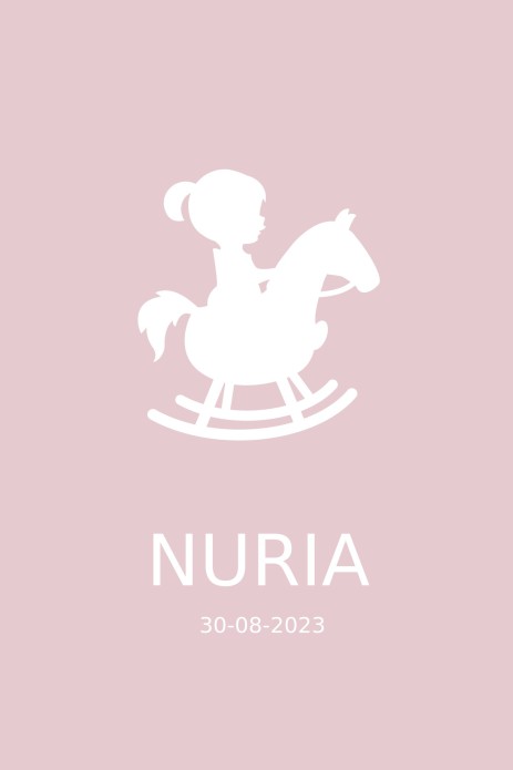 Geboortekaartje hobbelpaard - Nuria