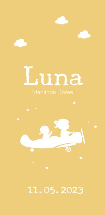Geboortekaartje vliegtuig - Luna