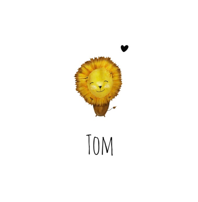 Geboortekaartje schattig leeuwtje - Tom