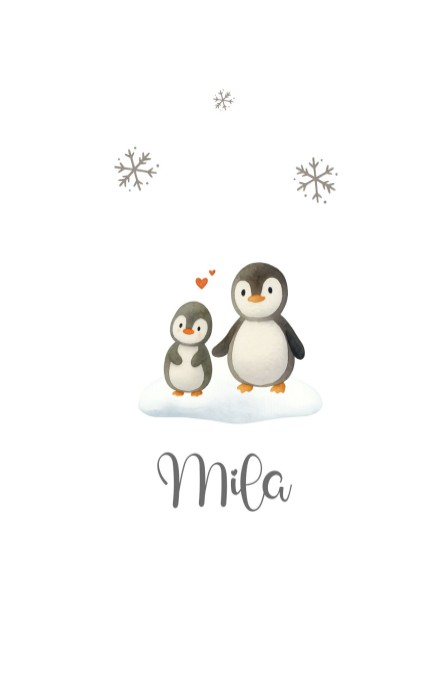 Geboortekaartje pinguins