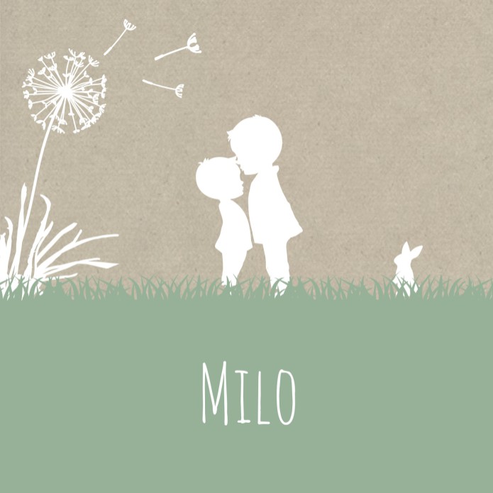 Geboortekaartje kraftlook groen Milo
