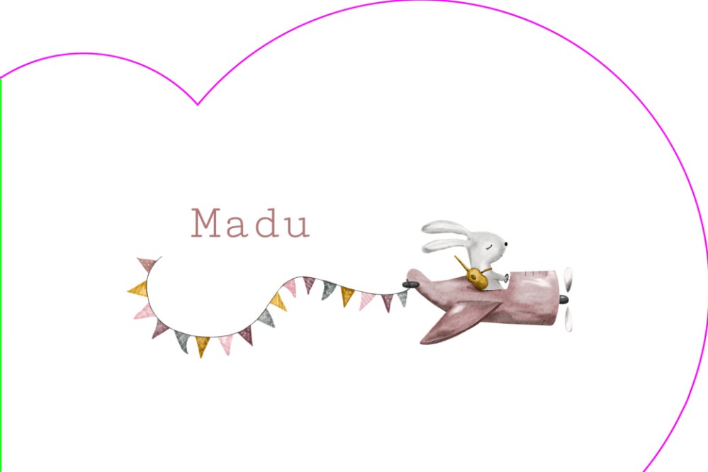 Geboortekaartje vliegtuig wolkvorm - Madu