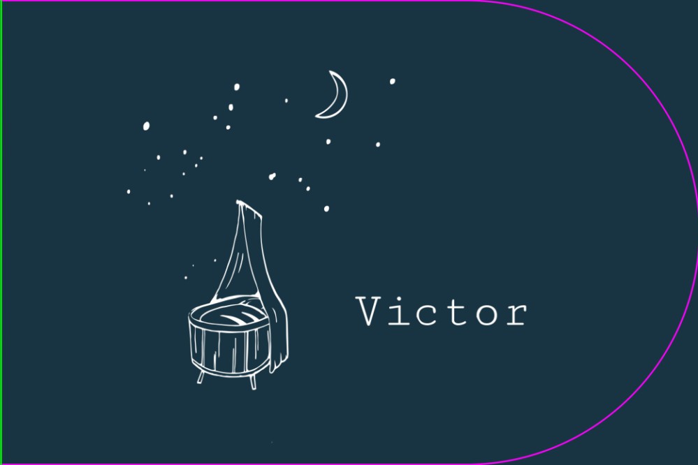 Geboortekaartje wiegje met lijnen - Victor