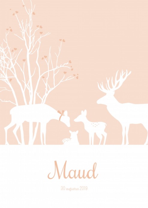Poster bosdiertjes Maud voor