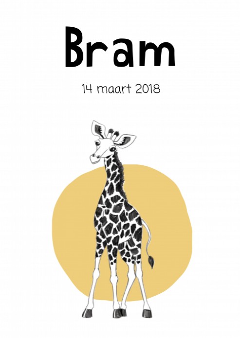 Poster mini giraffe potlood voor