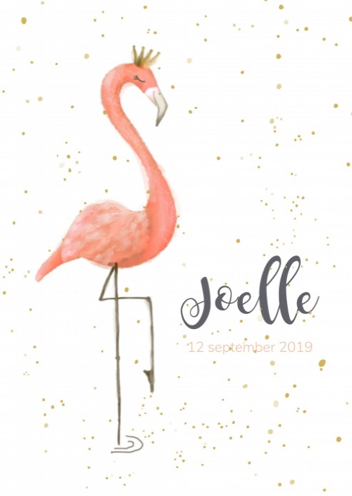 Poster mini flamingo krijt voor
