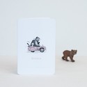 Geboortekaartje auto met dieren rondhoeken • gevouwen • 10 x 15 cm voor